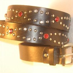 Leather belt with rivets 1